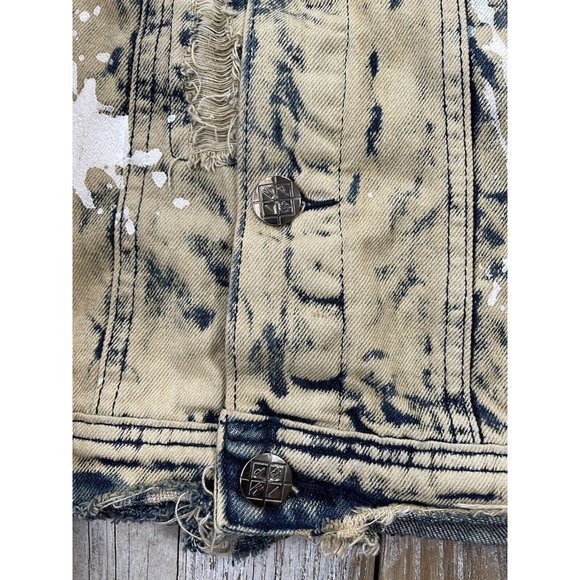 Preowned IMPERIOUS Original Apparel Mens Size M Distressed/Acid Wash Rocker Vest - Picture 5 of 9